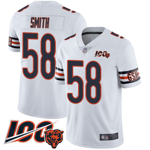 Youth Chicago Bears 58 Roquan Smith White Vapor Untouchable Limited Player 100th Season Football Jer