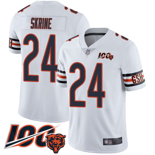 Men Chicago Bears 24 Buster Skrine White Vapor Untouchable Limited Player 100th Season Football Jers