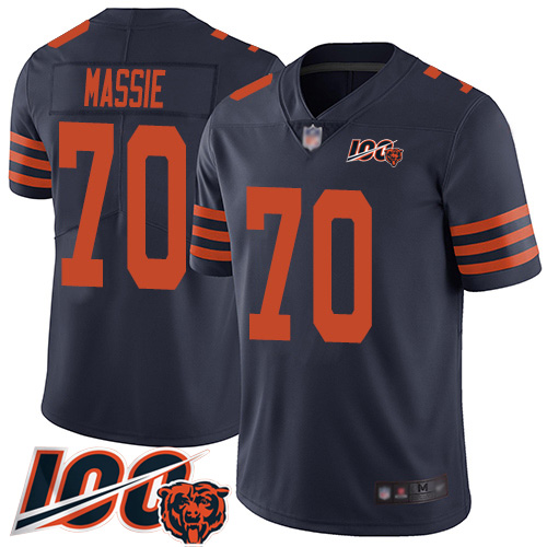 Youth Chicago Bears 70 Bobby Massie Limited Navy Blue Rush Vapor Untouchable 100th Season Football J