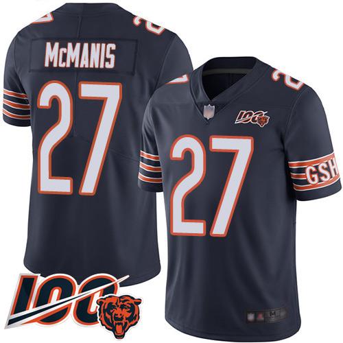 Men Chicago Bears 27 Sherrick McManis Navy Blue Team Color 100th