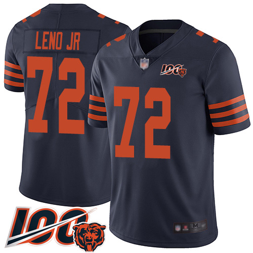 Youth Chicago Bears 72 Charles Leno Limited Navy Blue Rush Vapor Untouchable 100th Season Football J