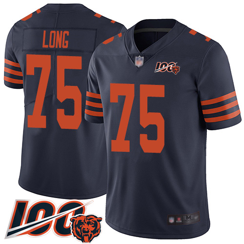 Youth Chicago Bears 75 Kyle Long Limited Navy Blue Rush Vapor Untouchable 100th Season Football Jers