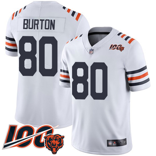 Youth Chicago Bears 80 Trey Burton White 100th Season Limited Fo