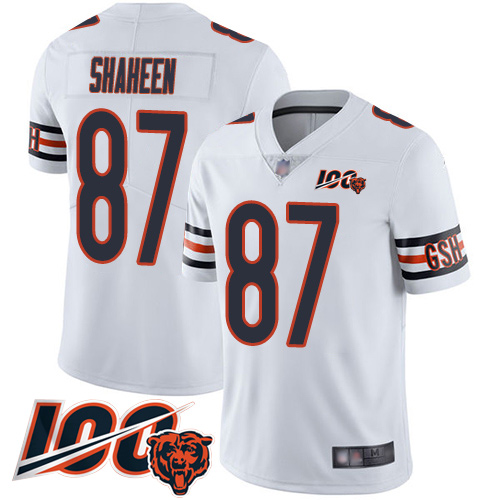 Youth Chicago Bears 87 Adam Shaheen White Vapor Untouchable Limited Player 100th Season Football Jer