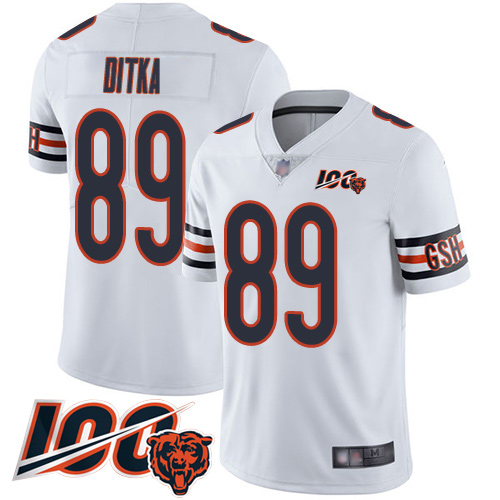 Youth Chicago Bears 89 Mike Ditka White Vapor Untouchable Limited Player 100th Season Football Jerse