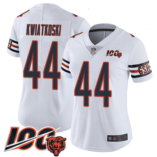 Women Chicago Bears 44 Nick Kwiatkoski White Vapor Untouchable Limited Player 100th Season Football 