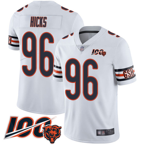 Youth Chicago Bears 96 Akiem Hicks White Vapor Untouchable Limited Player 100th Season Football Jers
