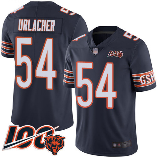 Men Chicago Bears 54 Brian Urlacher Navy Blue Team Color 100th S