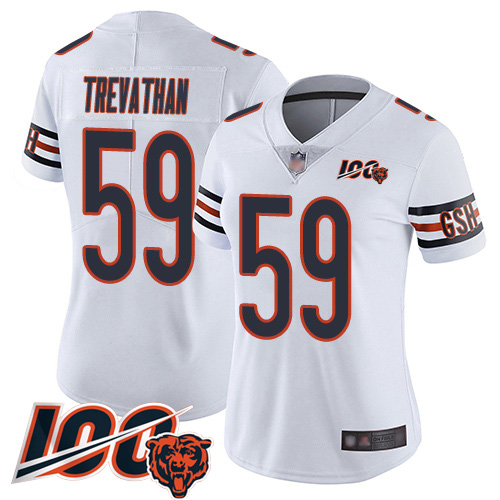 Women Chicago Bears 59 Danny Trevathan White Vapor Untouchable Limited Player 100th Season Football 