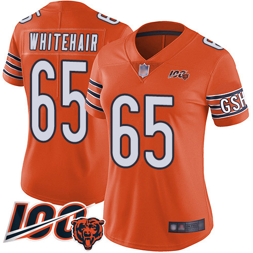 Women Chicago Bears 65 Cody Whitehair Orange Alternate 100th Sea