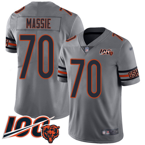 Men Chicago Bears 70 Bobby Massie Limited Silver Inverted Legend