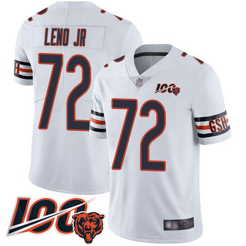 Men Chicago Bears 72 Charles Leno White Vapor Untouchable Limited Player 100th Season Football Jerse