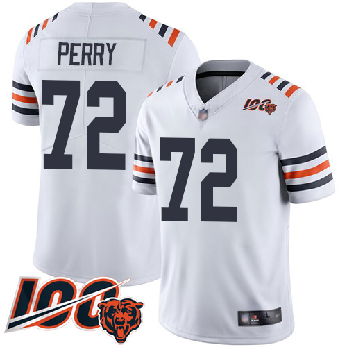 Men Chicago Bears 72 William Perry White 100th Season Limited Football Jersey