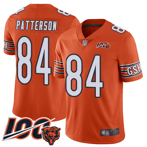 Men Chicago Bears 84 Cordarrelle Patterson Orange Alternate 100th Season Limited Football Jersey