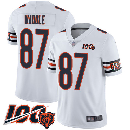 Men Chicago Bears 87 Tom Waddle White Vapor Untouchable Limited 