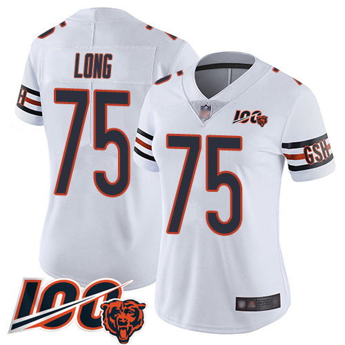 Women Chicago Bears 75 Kyle Long White Vapor Untouchable Limited