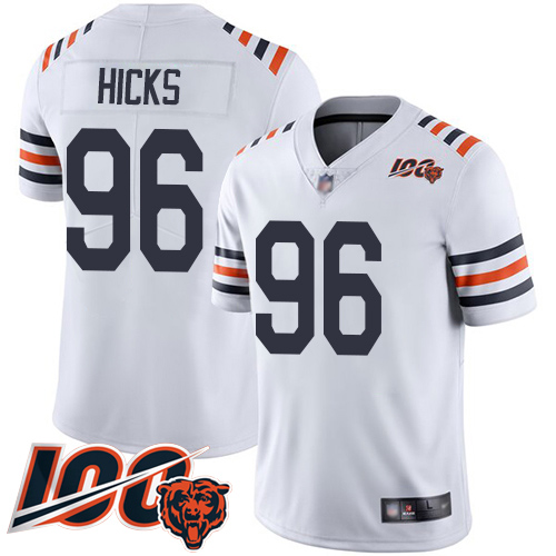 Men Chicago Bears 96 Akiem Hicks White 100th Season Limited Foot