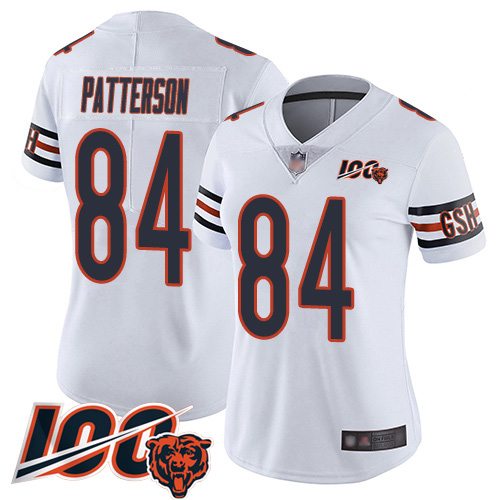 Women Chicago Bears 84 Cordarrelle Patterson White Vapor Untouchable Limited Player 100th Season Foo