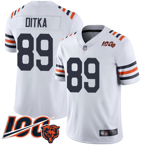 Women Chicago Bears 89 Mike Ditka White 100th Season Limited Foo