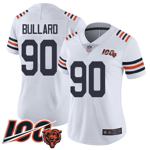Women Chicago Bears 90 Jonathan Bullard White 100th Season Limit