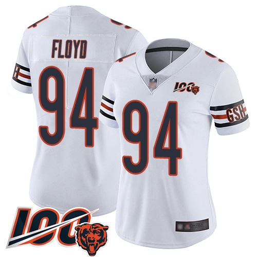 Women Chicago Bears 94 Leonard Floyd White Vapor Untouchable Limited Player 100th Season Football Je