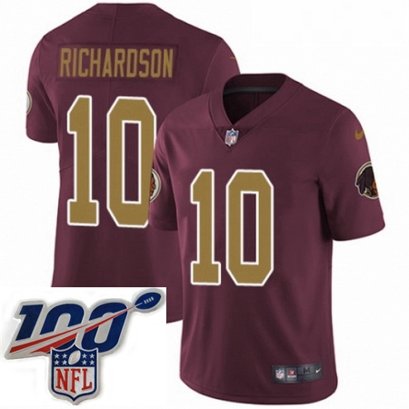 Mens Nike Washington Redskins 10 Paul Richardson Burgundy RedGold Number Alternate 80TH Anniversary 