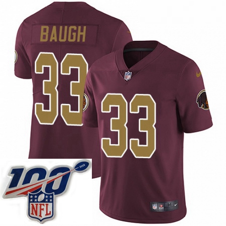 Mens Nike Washington Redskins 33 Sammy Baugh Burgundy RedGold Number Alternate 80TH Anniversary Vapo