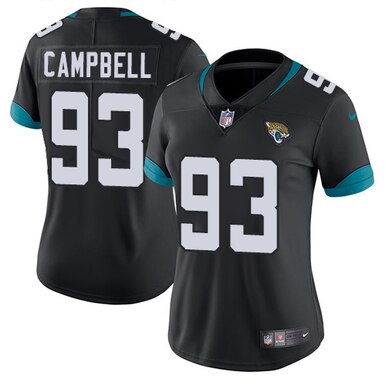 Women Nike Jacksonville Jaguars 93 Calais Campbell Black Alternate Vapor Untouchable Limited Player 