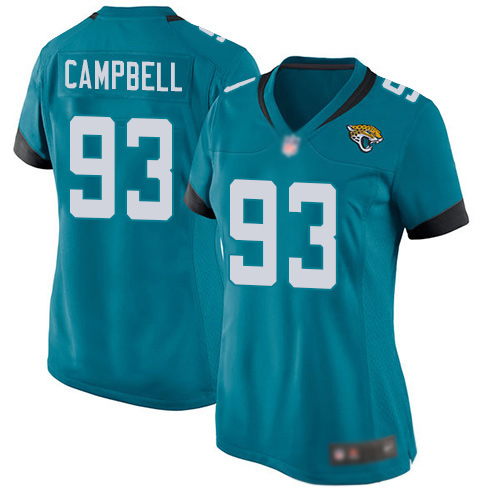 Women Nike Jacksonville Jaguars 93 Calais Campbell Teal Green Alternate Vapor Untouchable Limited Pl