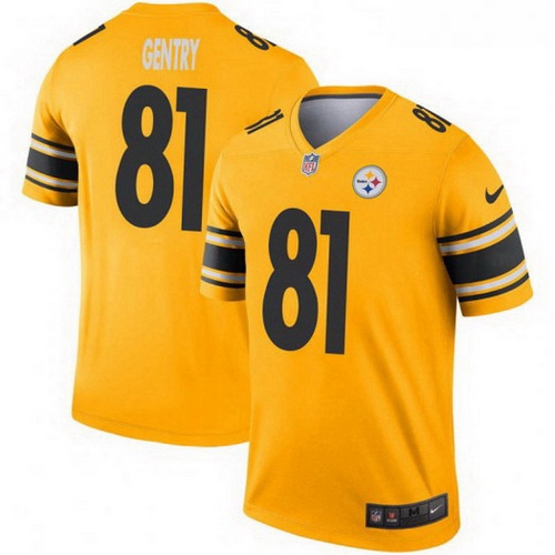 Men Nike Zach Gentry Pittsburgh Steelers Legend Gold Inverted Jersey