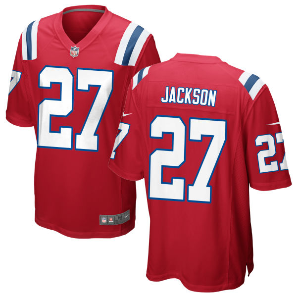 Men New England Patriots #27 J.C. Jackson Game Jersey Red