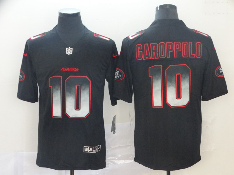 49ers 10 Jimmy Garoppolo Black Arch Smoke Vapor Untouchable Limited Jersey