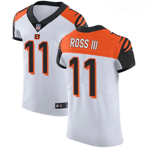 Bengals 11 John Ross III White Men Stitched Football Vapor Untouchable Elite Jersey