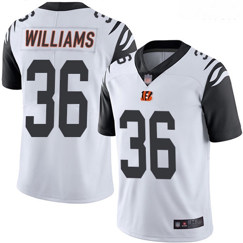 Bengals 36 Shawn Williams White Men Stitched Football Limited Rush Jersey