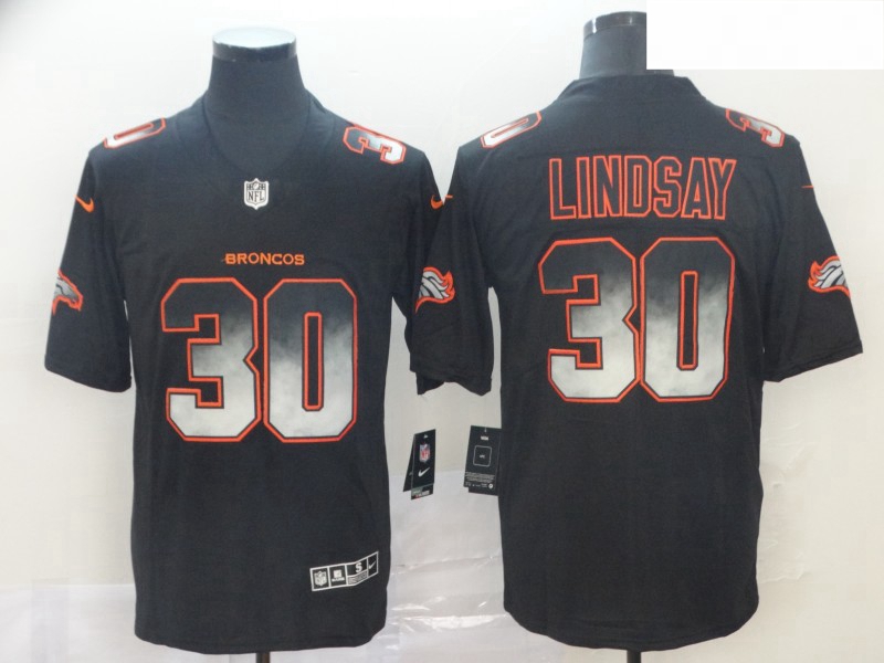 Broncos 30 Phillip Lindsay Black Arch Smoke Vapor Untouchable Limited Jersey