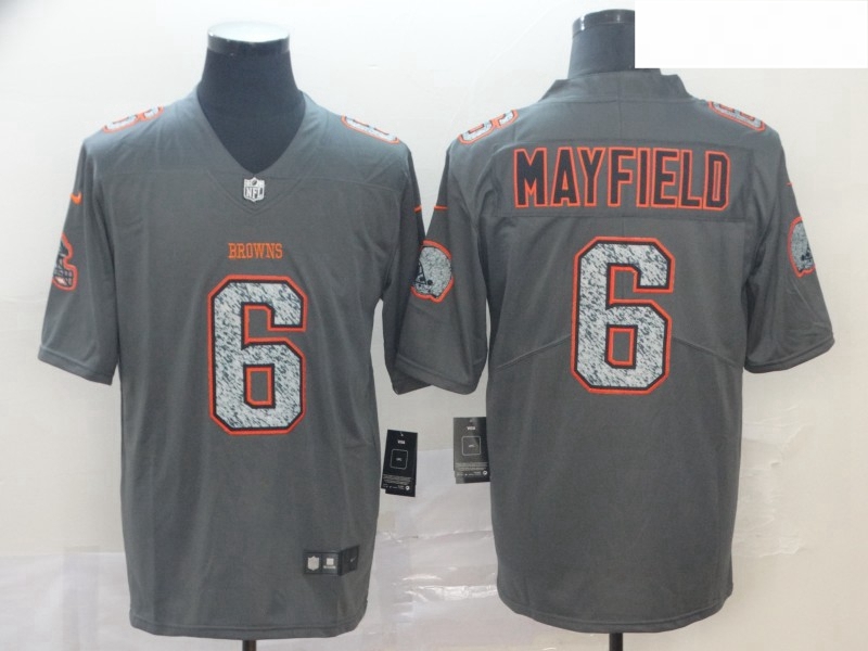 Browns 6 Baker Mayfield Gray Camo Vapor Untouchable Limited Jersey