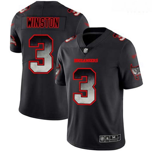 Buccaneers #3 Jameis Winston Black Men Stitched Football Vapor Untouchable Limited Smoke Fashion Jer