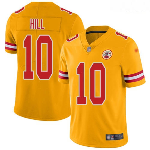 Chiefs 10 Tyreek Hill Gold Men Stitched Football Limited Inverted Legend Jersey