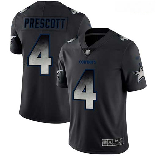 Cowboys #4 Dak Prescott Black Men Stitched Football Vapor Untouchable Limited Smoke Fashion Jersey