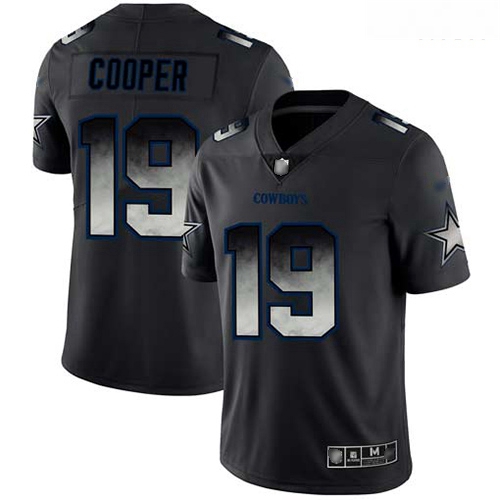 Cowboys 19 Amari Cooper Black Men Stitched Football Vapor Untouchable Limited Smoke Fashion Jersey