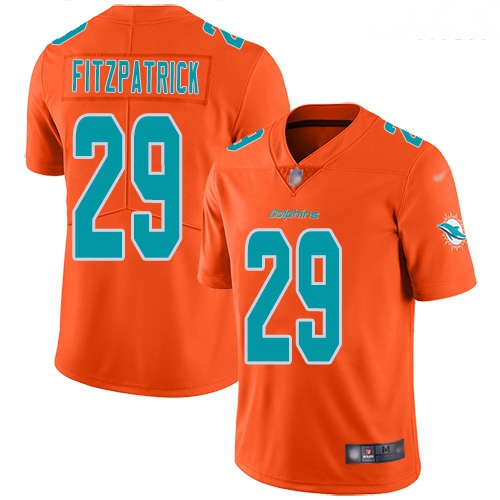 Dolphins 29 Minkah Fitzpatrick Orange Men Stitched Football Limited Inverted Legend Jersey