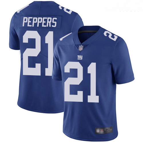 Giants 21 Jabrill Peppers Royal Blue Team Color Men Stitched Football Vapor Untouchable Limited Jers