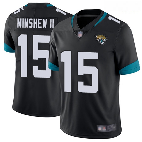 Jaguars 15 Gardner Minshew II Black Team Color Men Stitched Football Vapor Untouchable Limited Jerse