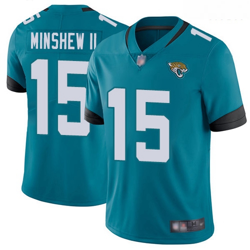 Jaguars 15 Gardner Minshew II Teal Green Alternate Men Stitched Football Vapor Untouchable Limited J