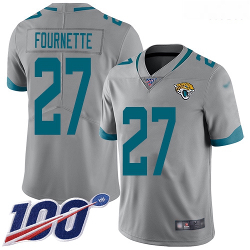 Jaguars 27 Leonard Fournette Silver Men Stitched Football Limited Inverted Legend 100th Season Jerse