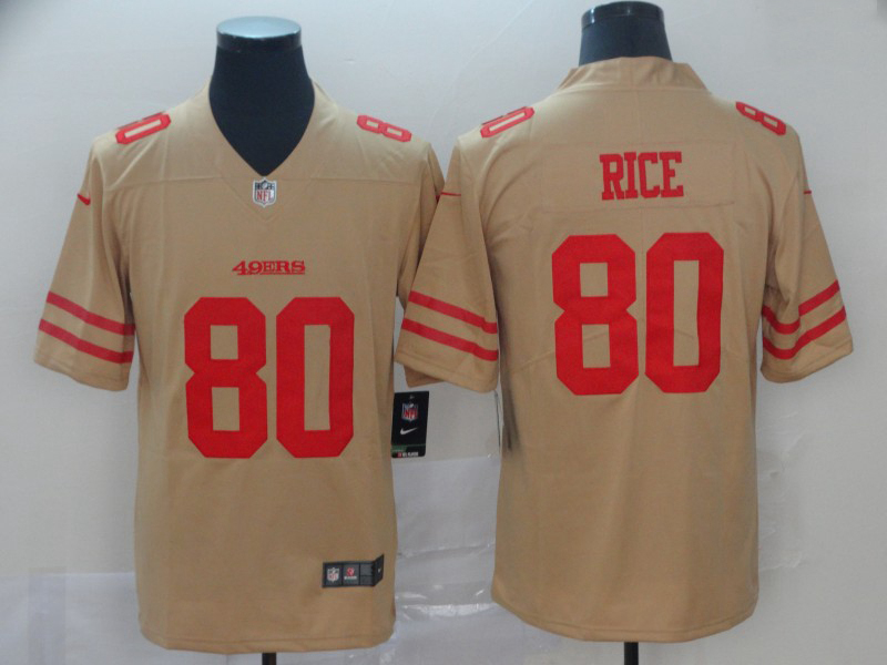 Nike 49ers 80 Jerry Rice Cream Inverted Legend Limited Jersey