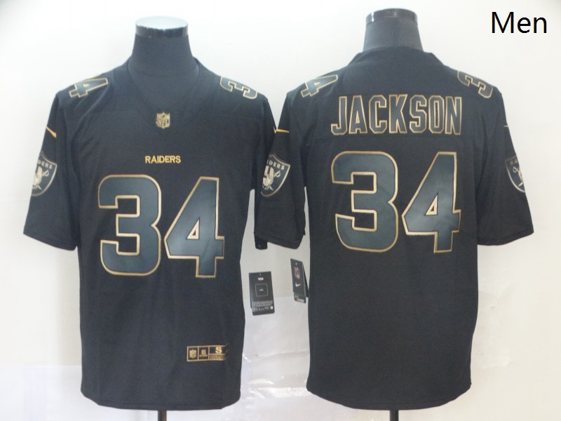 Nike Raiders 34 Bo Jackson Black Gold Vapor Untouchable Limited Jersey