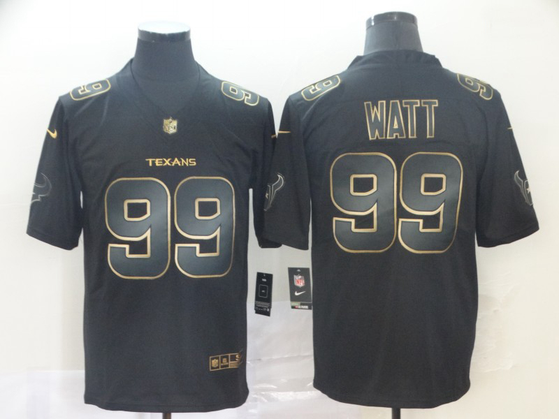 Nike Texans 99 J J  Watt Black Gold Vapor Untouchable Limited Jersey