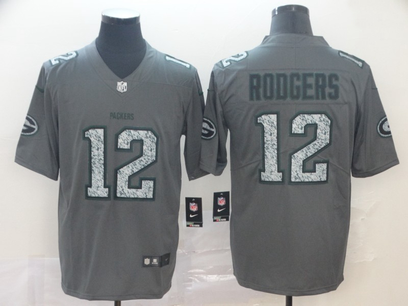 Packers 12 Aaron Rodgers Gray Camo Vapor Untouchable Limited Jersey