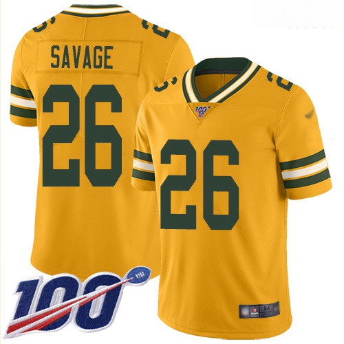 Packers 26 Darnell Savage Gold Men Stitched Football Limited Inverted Legend 100th Season Jersey